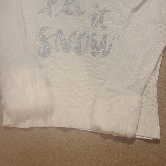 "Holiday Time" Cute Faux Fur"Let It Snow" Embellished Sweater Size xl - Picture 4 of 9